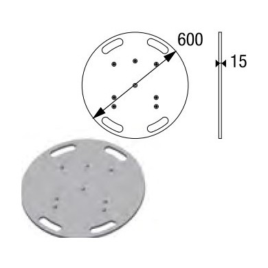 Embase de sol lourde diamètre 60cm