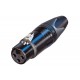 Fiche femelle XLR 3 points noire contacts or Neutrik droite